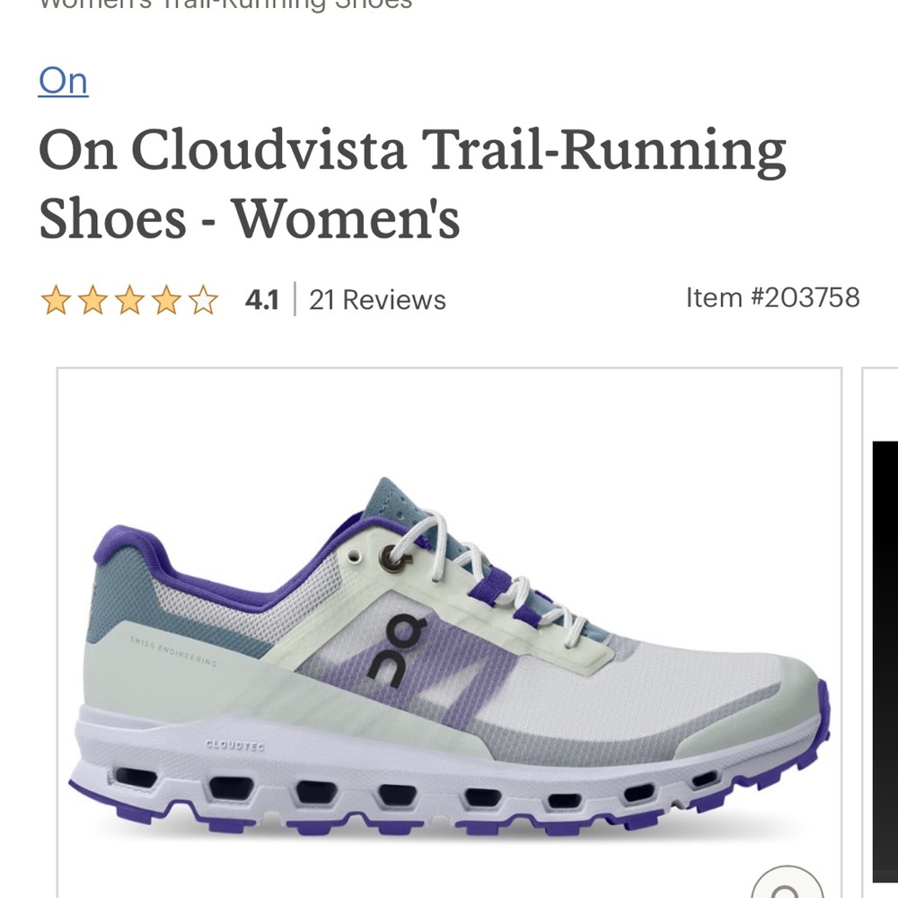 Worn once !! On CloudVista Trail Running Walking Shoe light hiking trail